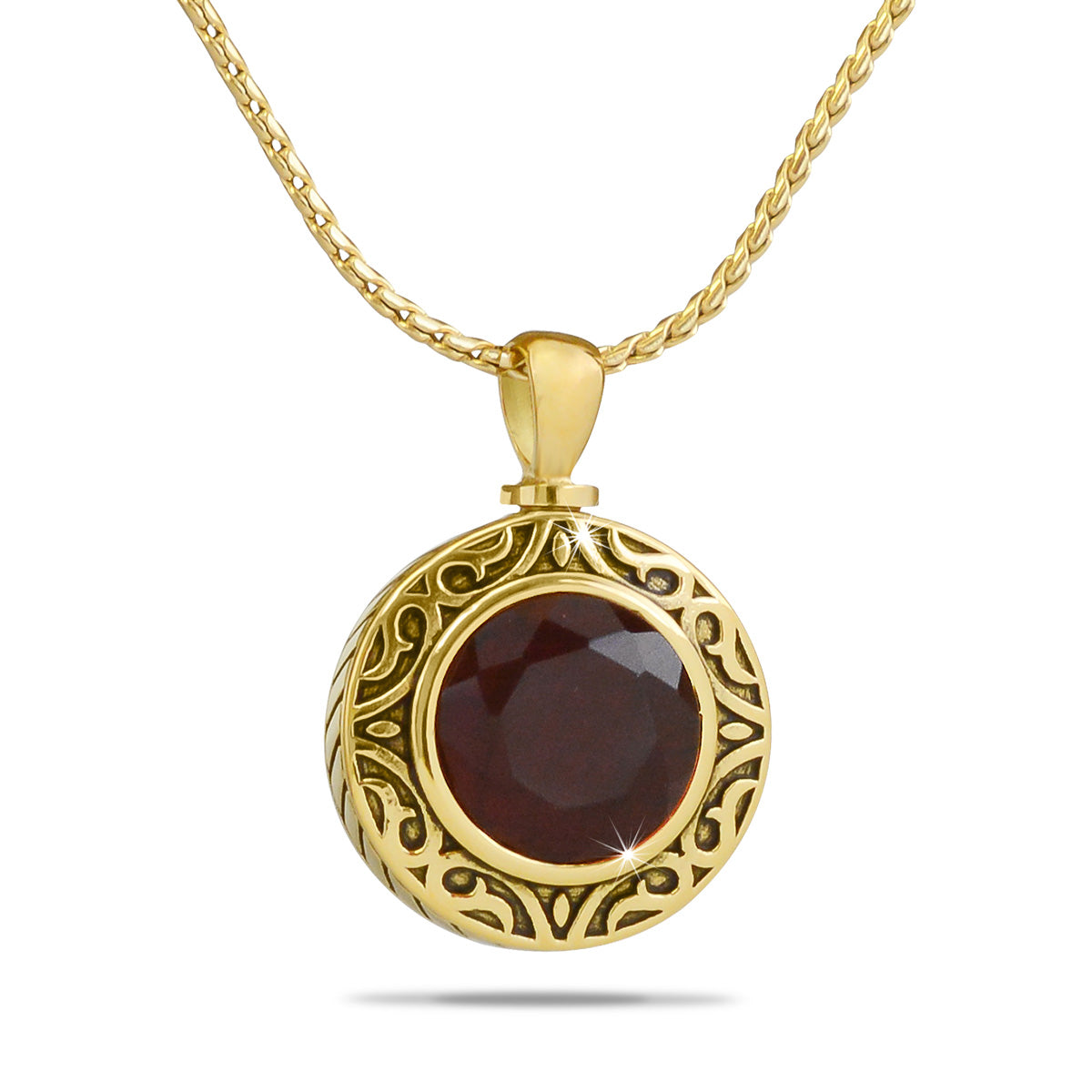 July Light Red Gold Steel Keepsake