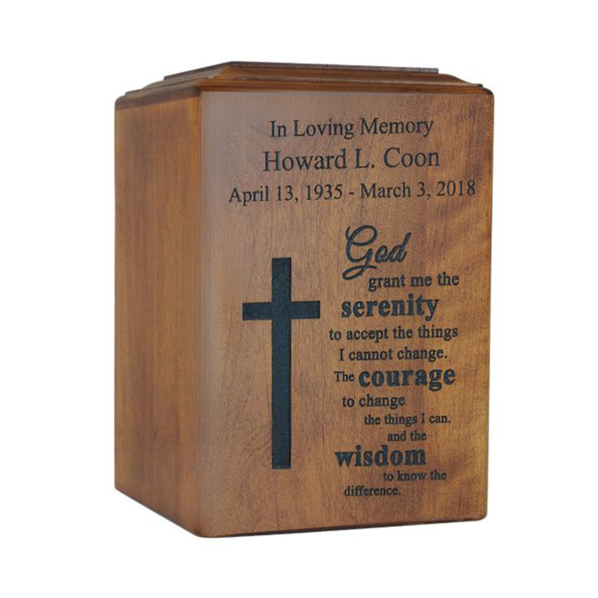 Spiritual Wooden Urn